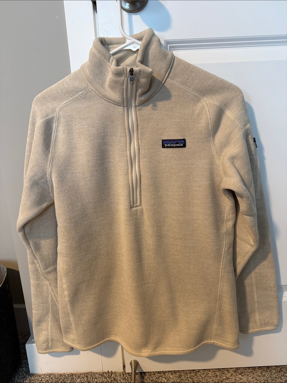 Patagonia Women's Cream Quarter-Zip Sweater